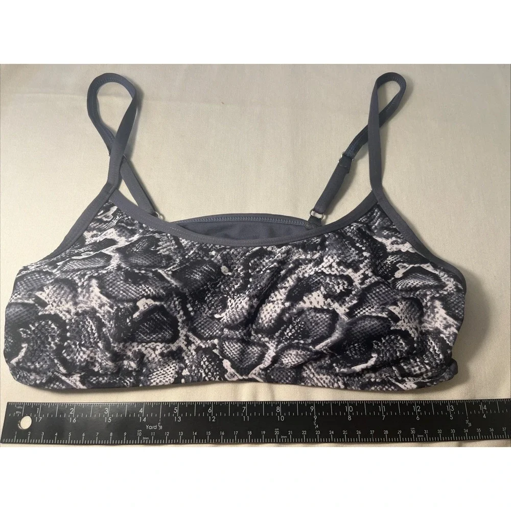 Kona‎ Sol Women's Med Bikini Top Bra - Gray White Pattern Padded